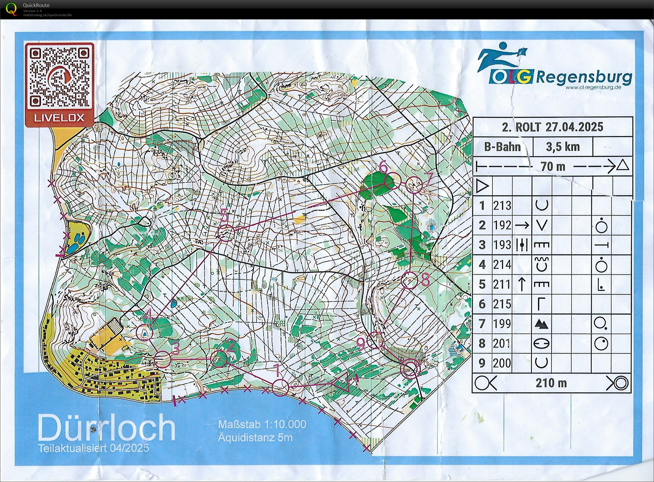 Regensburger OL-Tour 2025 Lauf 2 (27.04.2025)