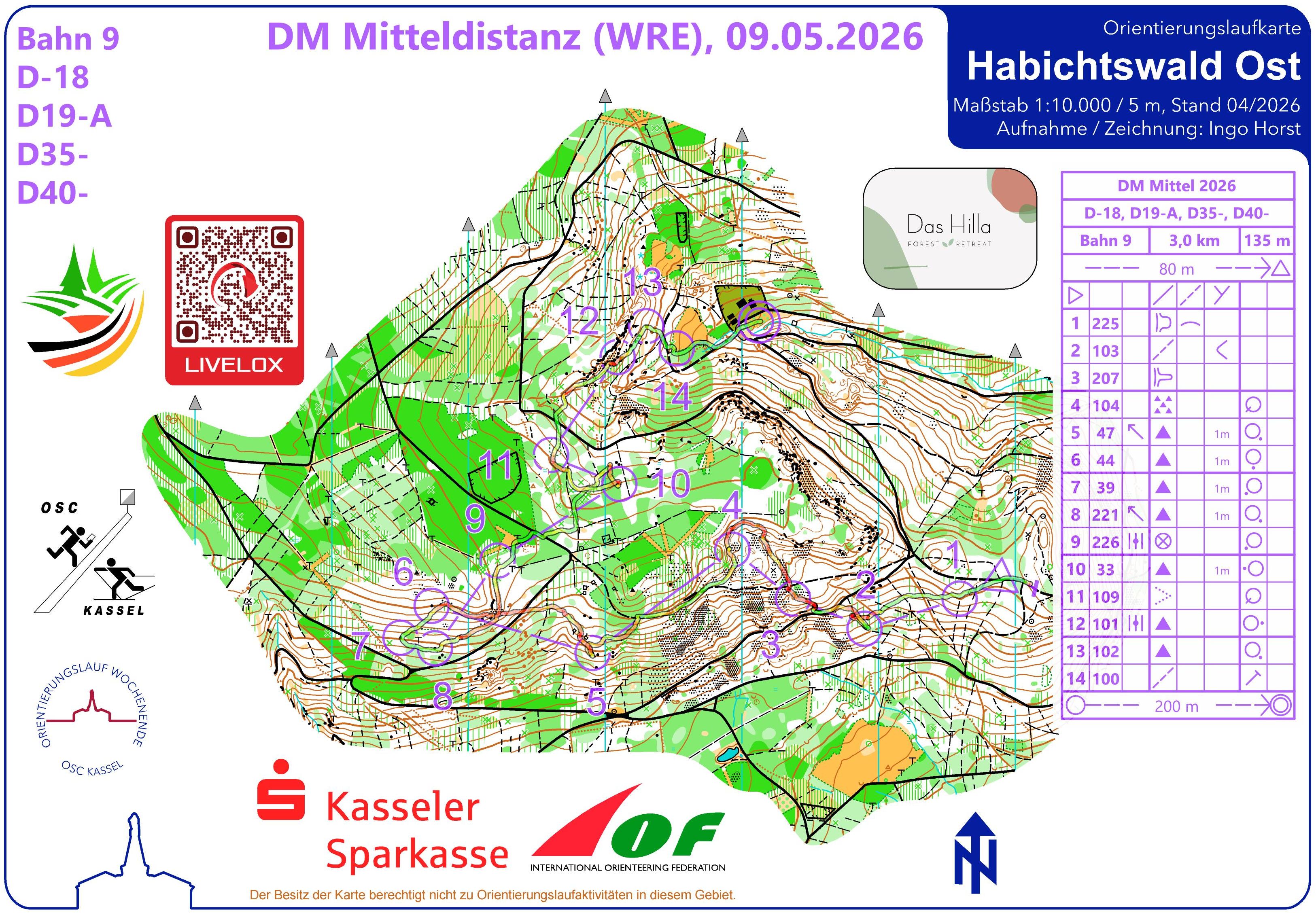 Deutsche Meisterschaft Mitteldistanz-OL 2026 Kassel (09.05.2026)