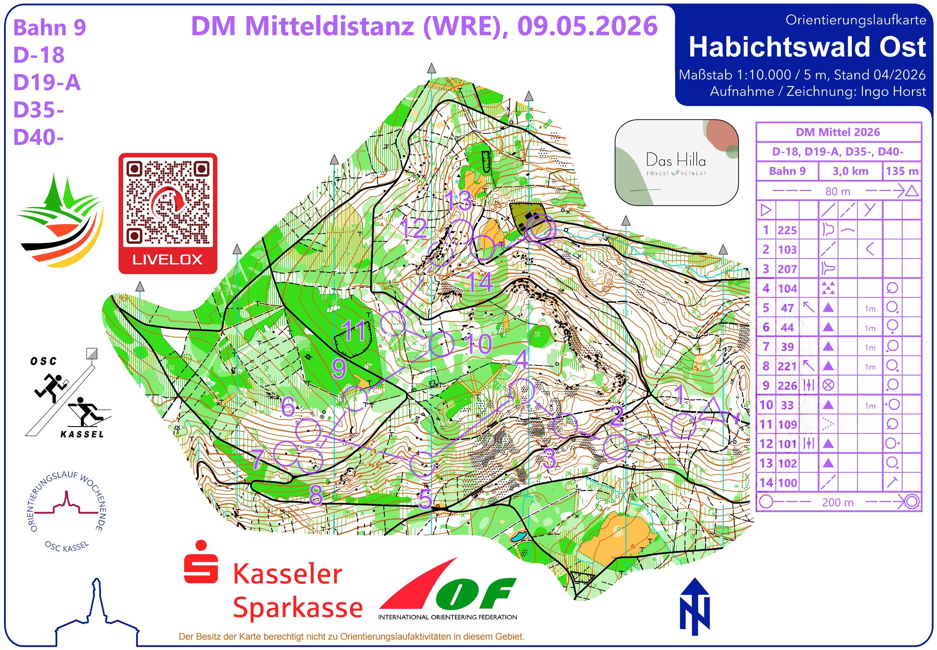 Deutsche Meisterschaft Mitteldistanz-OL 2026 Kassel (09.05.2026)