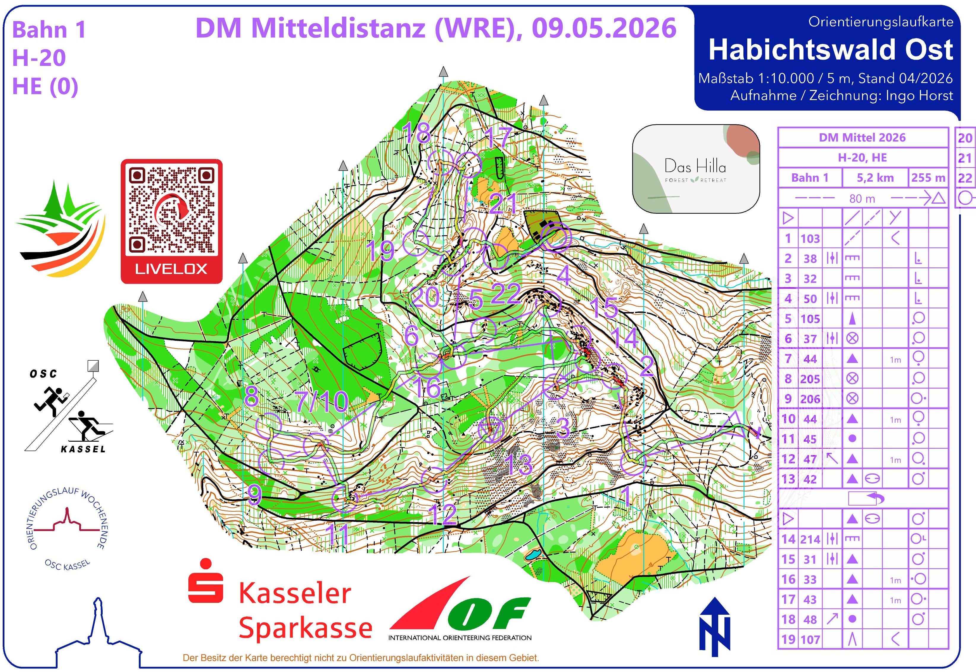 Deutsche Meisterschaft Mitteldistanz-OL 2026 Kassel (09.05.2026)