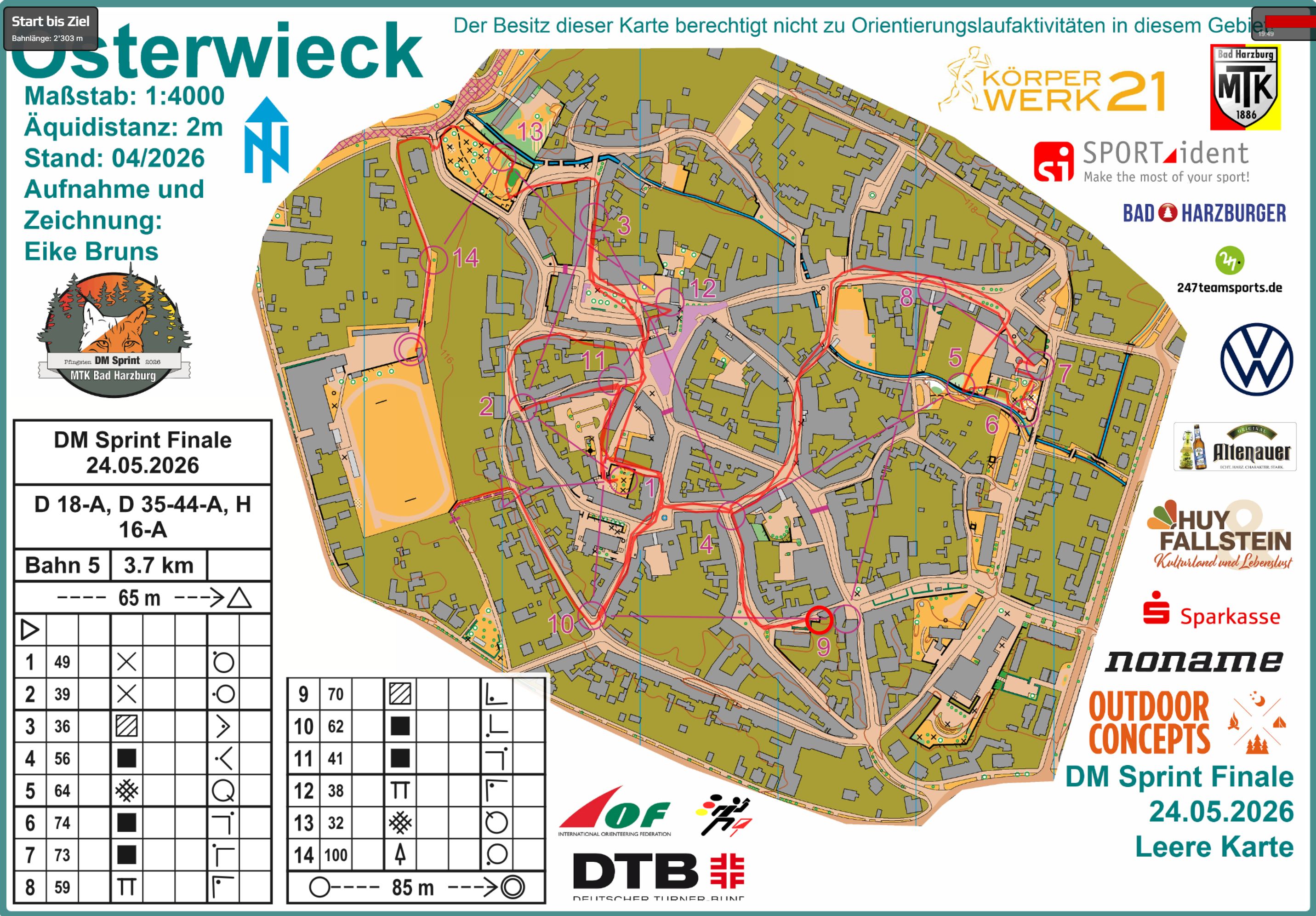 Deutsche Meisterschaft Sprint-OL 2026 Osterwieck (24.05.2026)