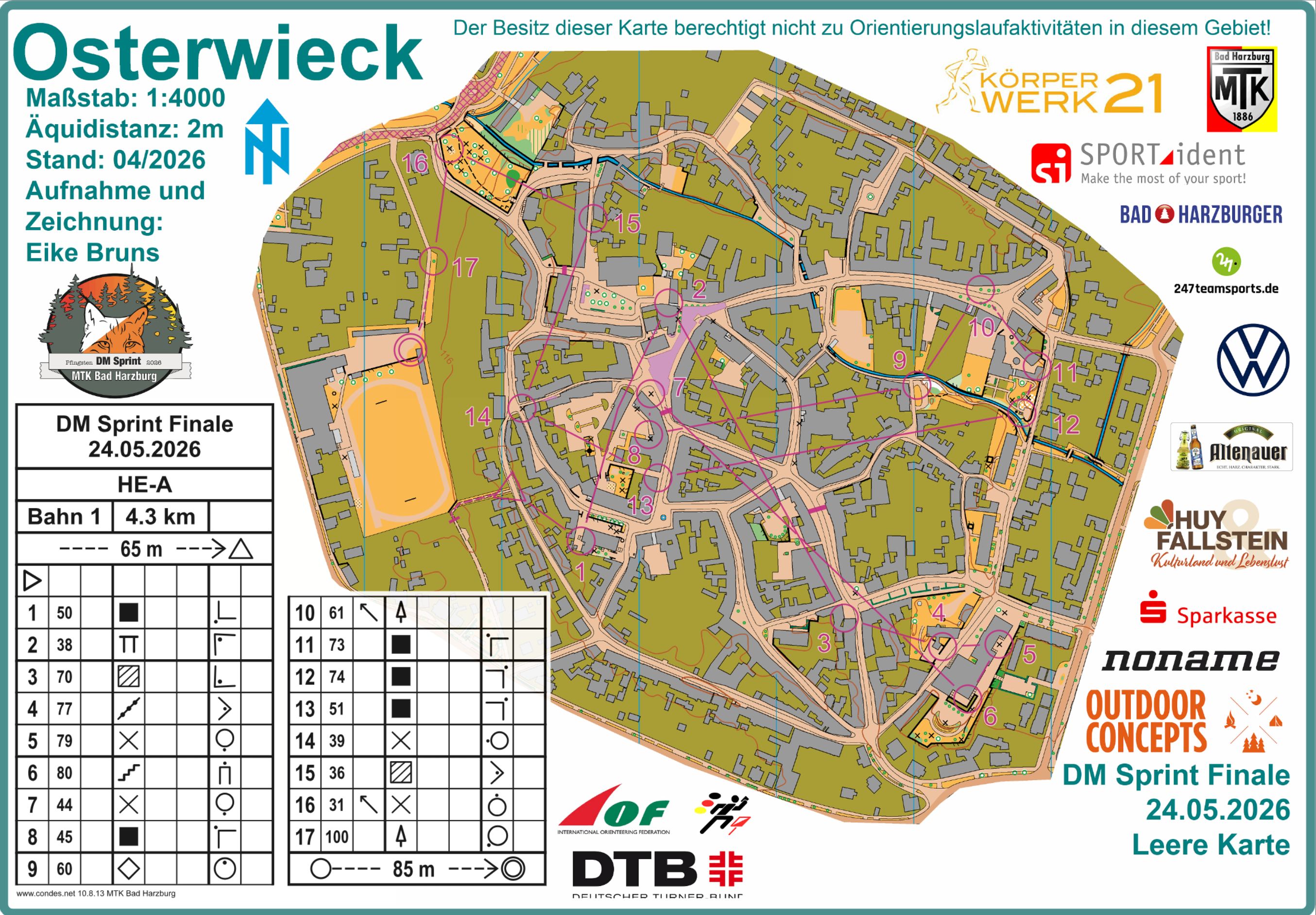 Deutsche Meisterschaft Sprint-OL 2026 Osterwieck (24.05.2026)
