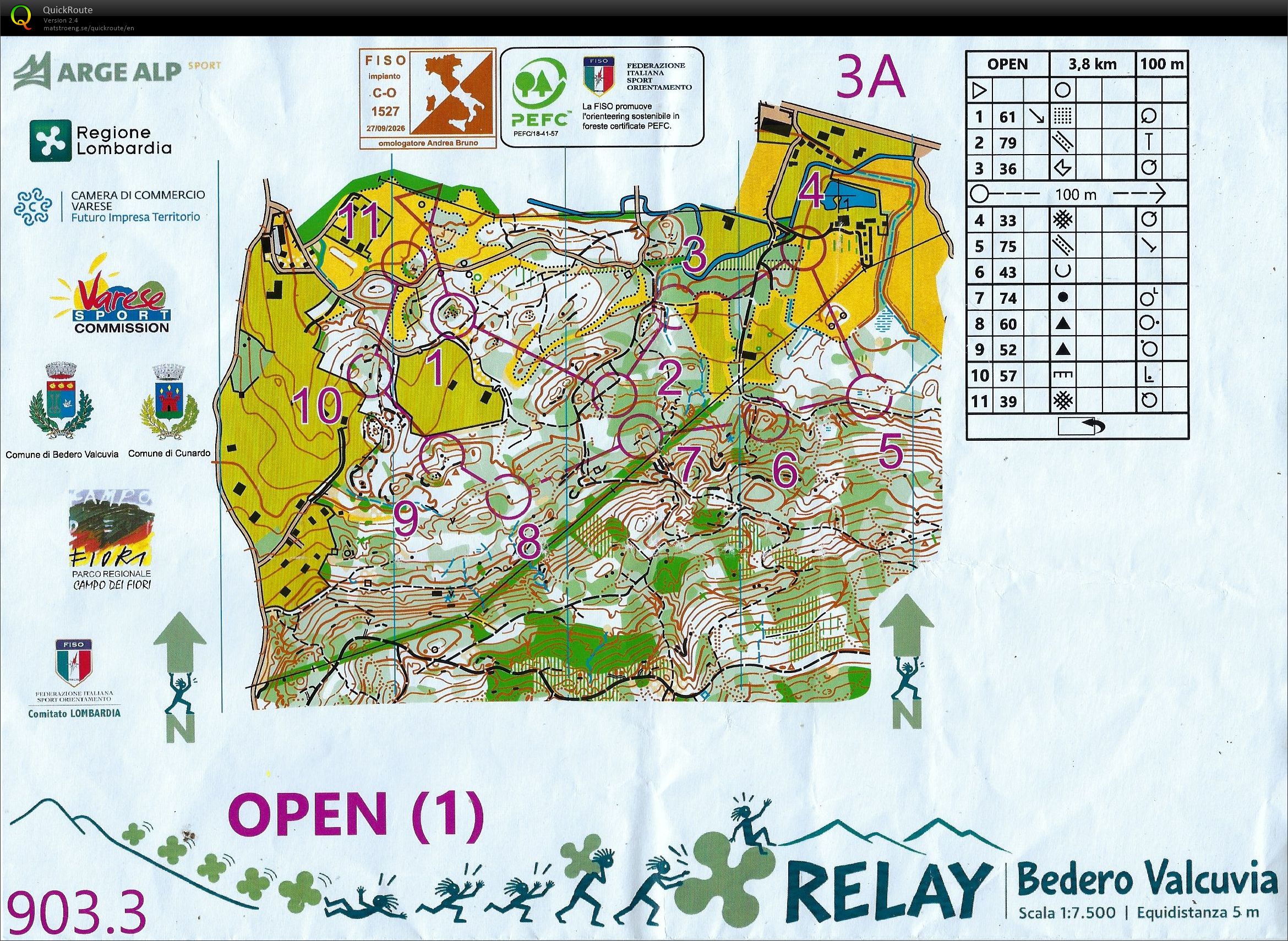 Arge Alp 2025 Cunardo/Lombardei - Staffel - Karte 1 (10.10.2026)
